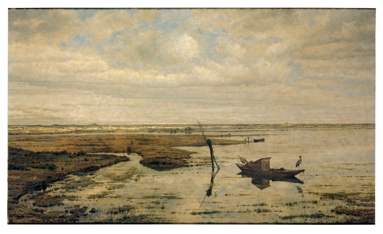 パット近くの湿地（パネルに油彩） 作： Jacobus VrelまたはFrel