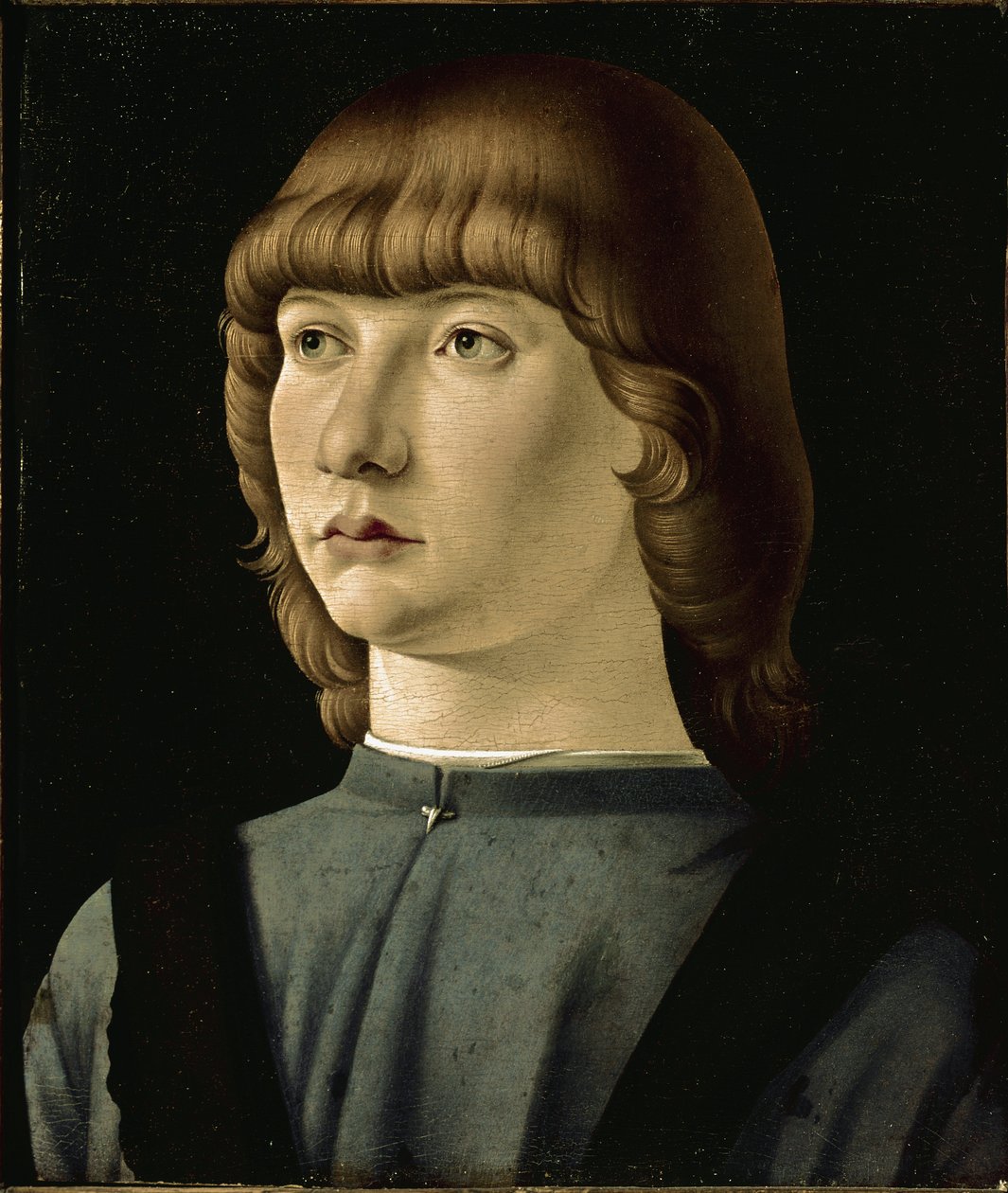 若い男性の肖像（木に油 作： Jacometto（attr。To）Veneziano