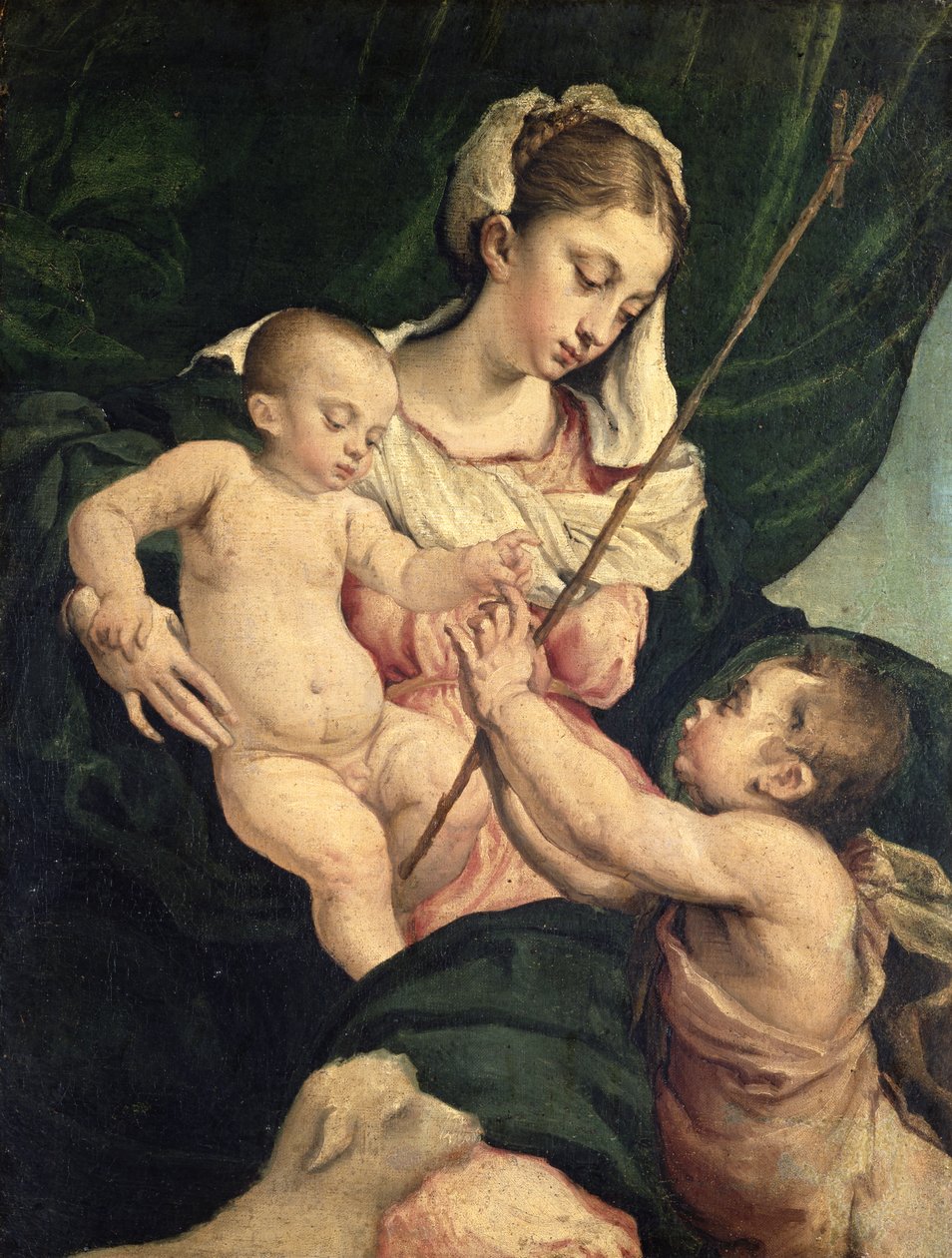 聖ヨハネとのマドンナと子供、1570年頃 作： ジャコポ・バッサーノ