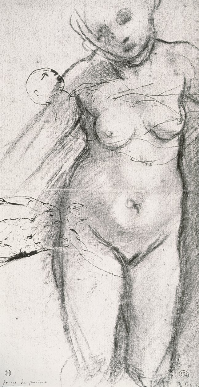 ヌードの女性の膝丈の研究 作： ヤコポ・ポントルモ