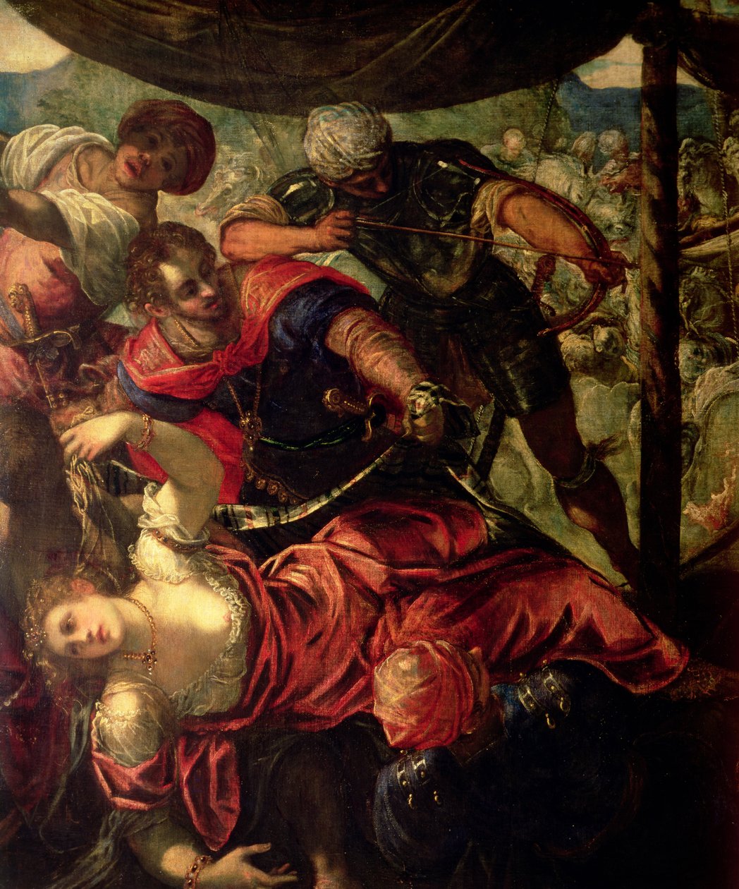 トルコ人とクリスチャンの間の戦い、c.158889（38671の詳細） 作： ヤコポロブスティティントレット