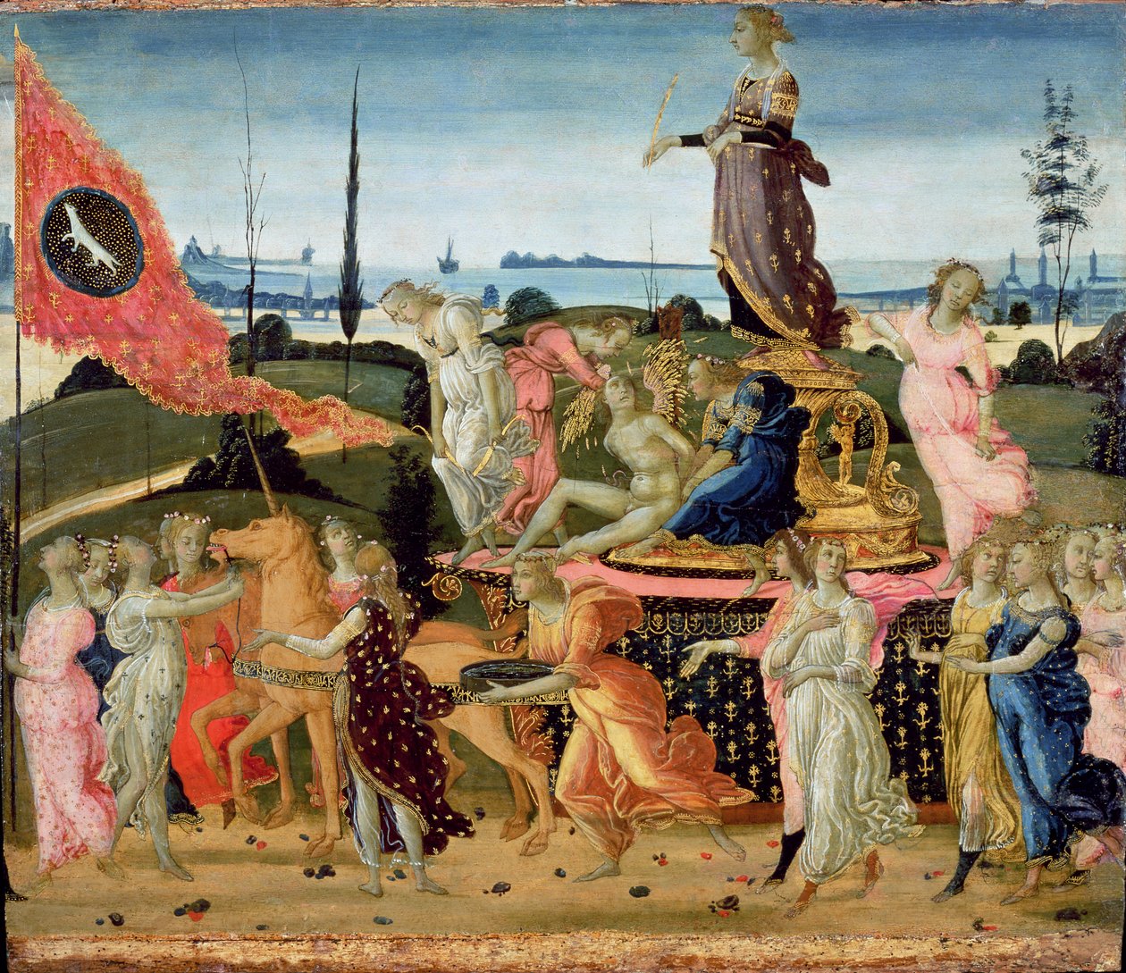 Petrarch（1304-74）の「Triumphs」に触発された貞操の勝利（詳細は194159を参照） 作： ヤコポ・デル・セライオ