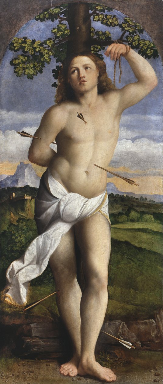 聖セバスチャン 作： ジャコポ（c.1480-1528）パルマ