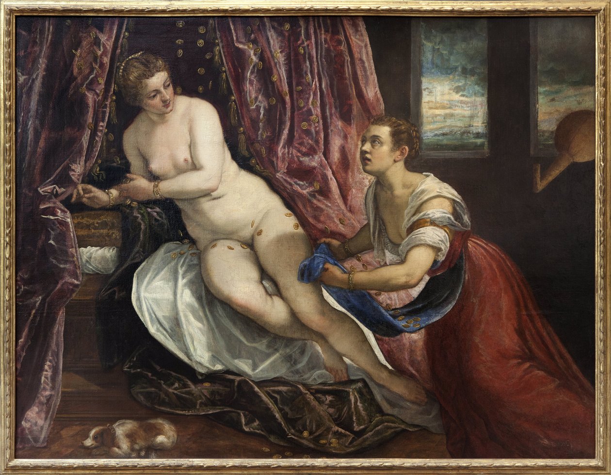 Danaë, in der griechischen Mythologie Tochter von Akrisios, König von Argos von Jacopo Robusti Tintoretto