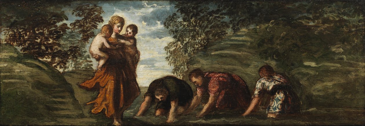 ラトナがリュキアの農民をカエルに変える、1545-48年 作： ヤコポロブスティティントレット