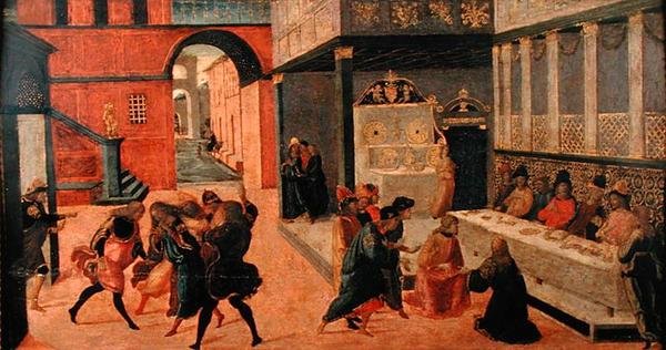 ヴァスティ王妃の死」1490年以降（パネルにテンペラ） 作： ヤコポ・デル・セライオ