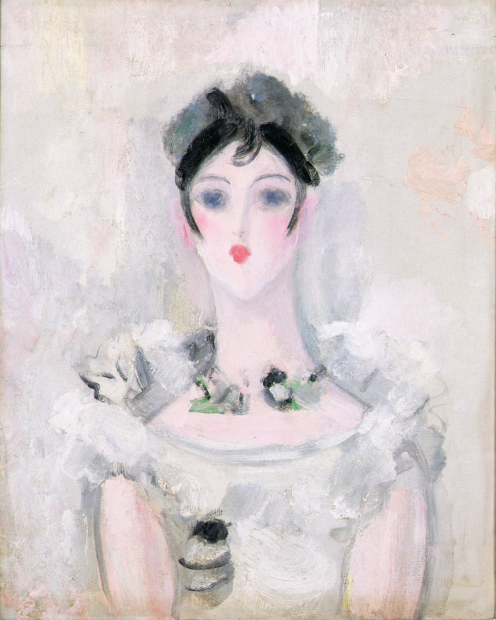 レースのボディスを着た若い女性の肖像」1925-6年頃（油彩・キャンバス 作： ジャクリーン・マーバル
