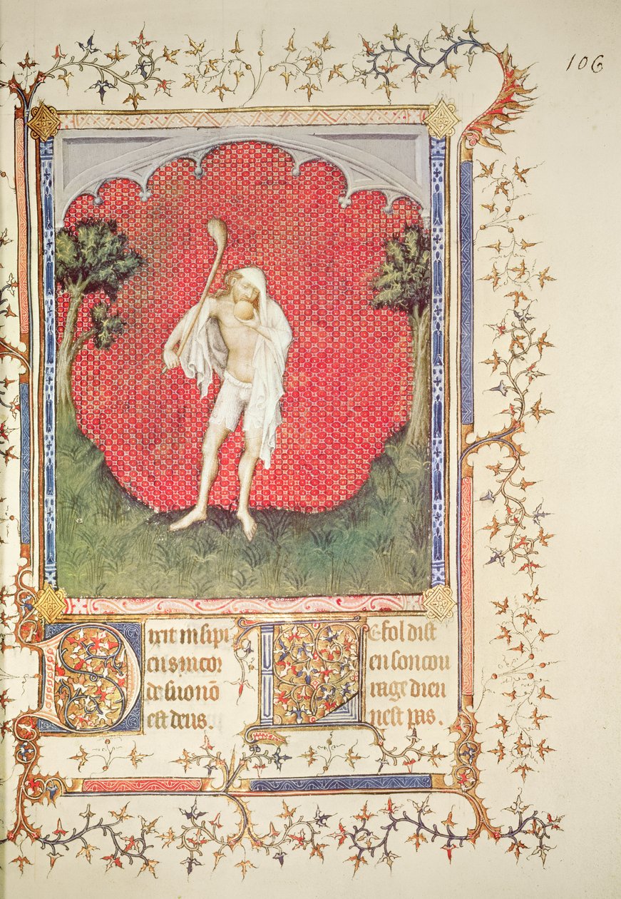 Fr 13091 f.106「ジャン・ド・ベリーの詩篇」からのばか、c.1386 作： ジャックマールデエダン