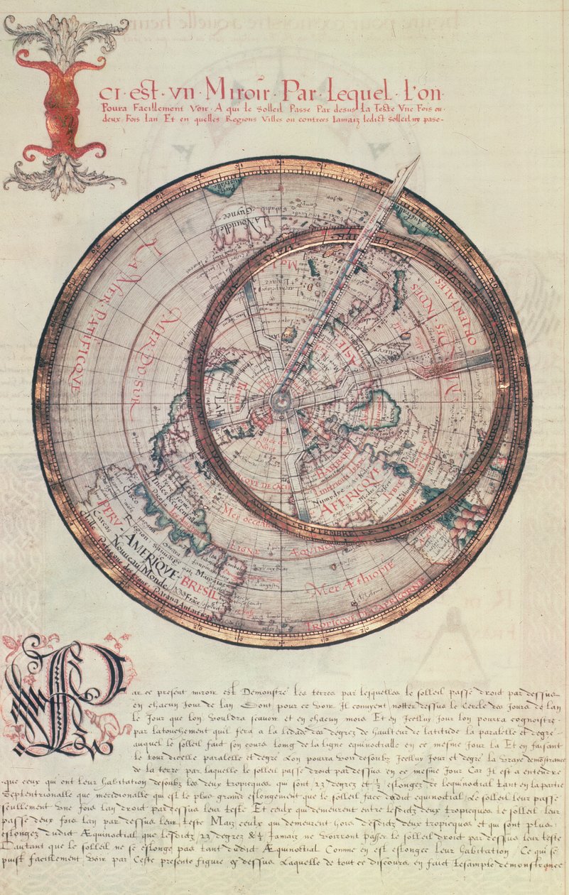 Ms Fr 150 fol.25vミラー、「Les Premieres Oeuvres de Jacques Devaulx Pilote en la Marine」から、1583年 作： ジャック・デヴォルクス