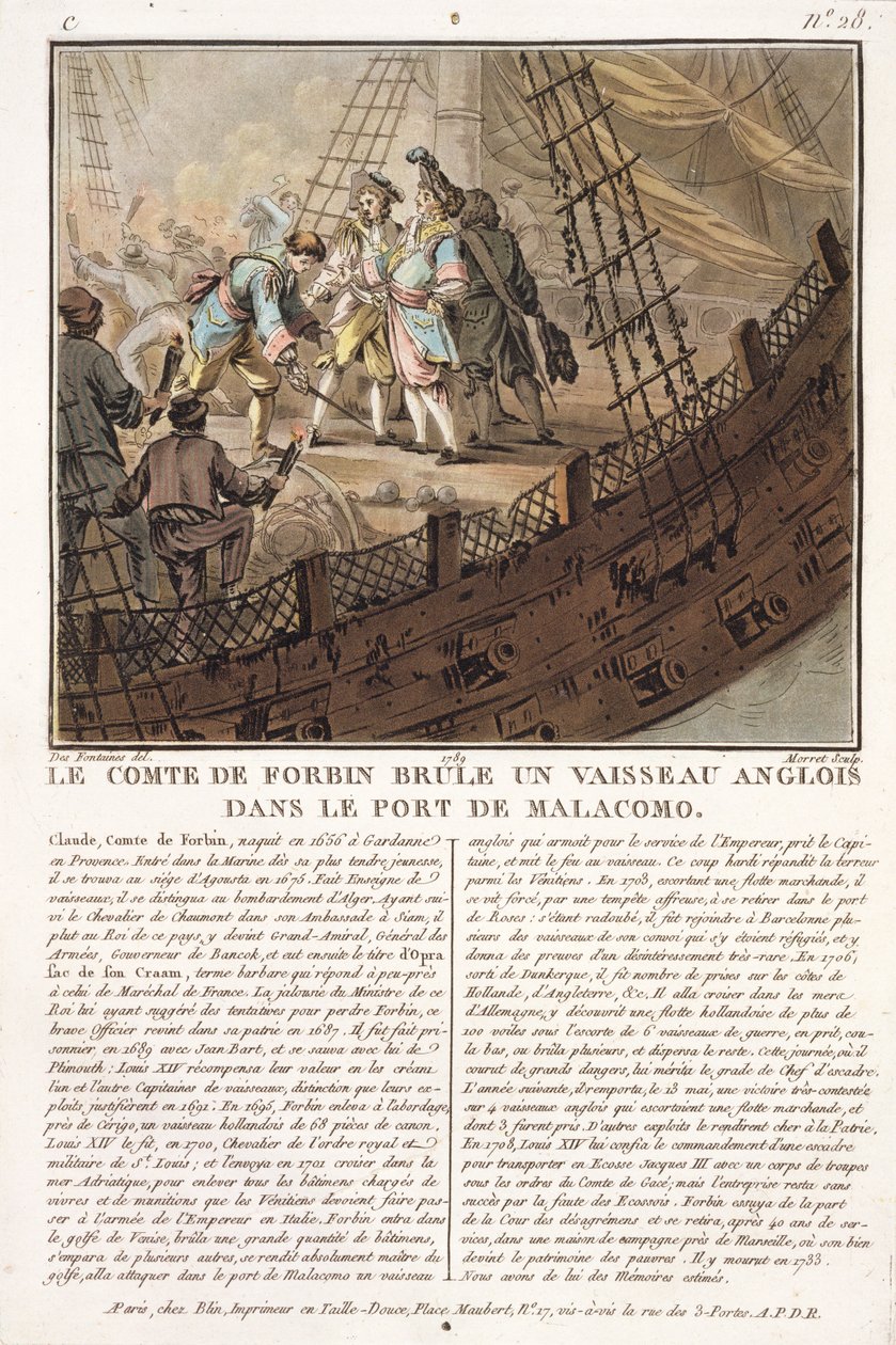 クロード、コンバンドフォルビン（1656-1733）、ジャンバプティストモレット（fl.1790-1820）、1789年に彫刻 作： ジャック・フランソワ・ジョセフ・スウェバッハ