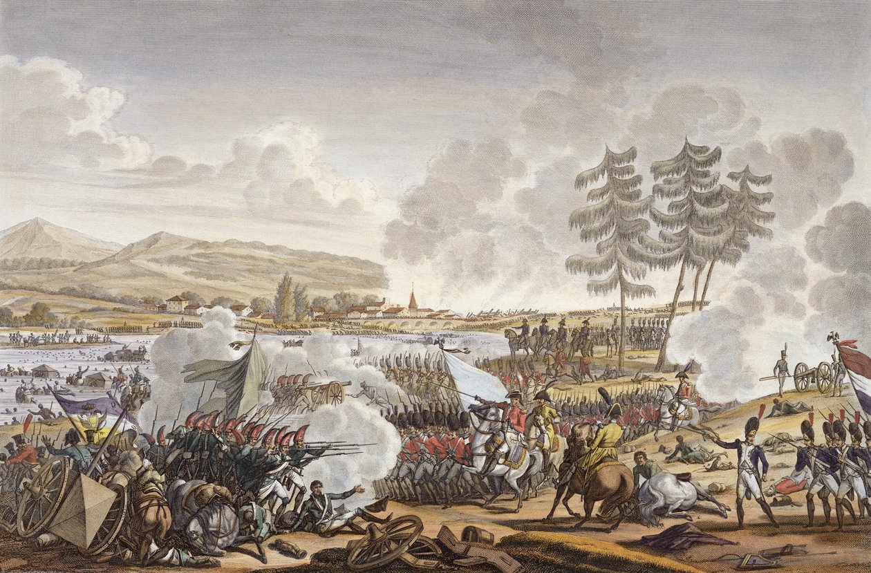 1807年6月14日、フリードランドの戦い、フランソワピジョー（b.1775）によって彫刻（アクアチント） 作： ジャック・フランソワ・ジョセフ・スウェバッハ