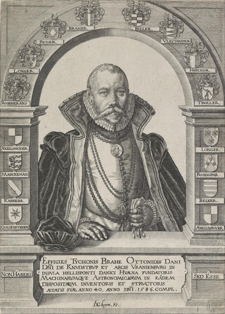 天文学者（帽子なし）のTycho Braheの肖像 作： ジャック・ゲイン・ド・イ
