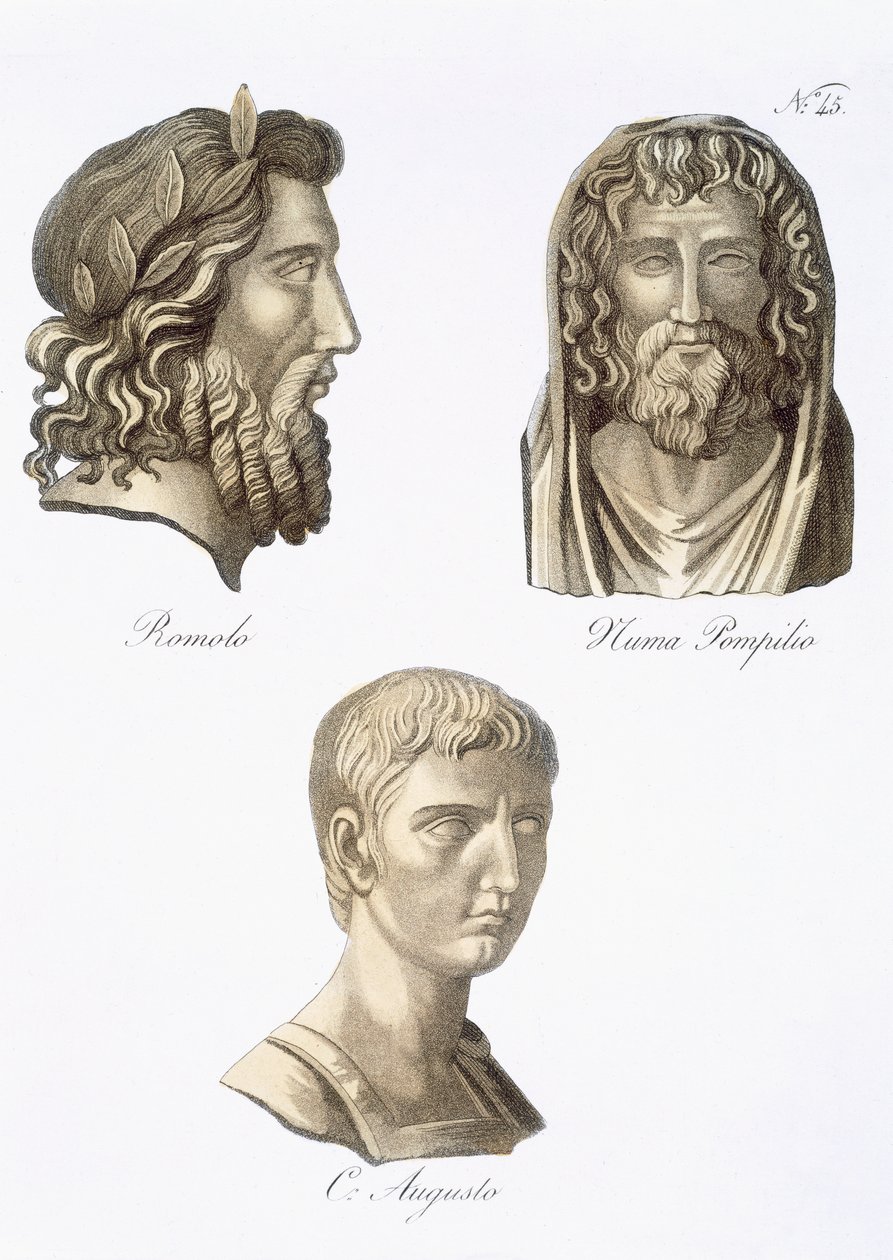 ロムルス、ヌマ、アウグストゥス、I&39;antique Rome、Pub。 1796 作： ジャック・グラッセ・ド・サンソヴール
