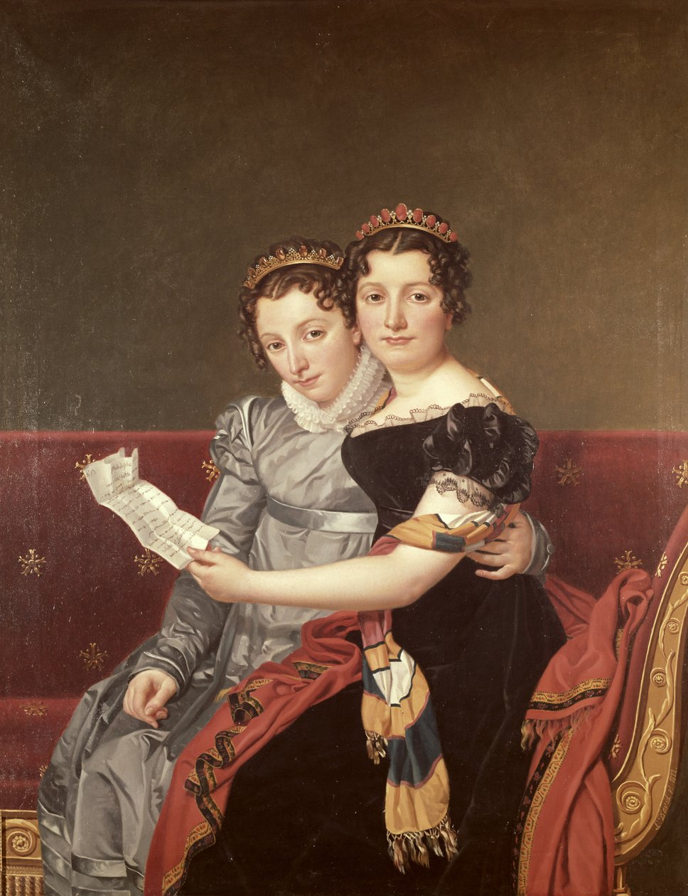 ゼナイデ（1801-54）とシャーロット（1802-39）ボナパルト、1822 作： ジャック・ルイス・デビッド