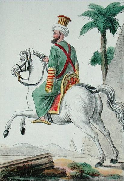 1801年、エジプト・カイロのマムルーク（画家「Voyage Pittoresque dans les Quatres Parties du Monde」より 作： ジャック（後）Grasset de Saint-Sauveur