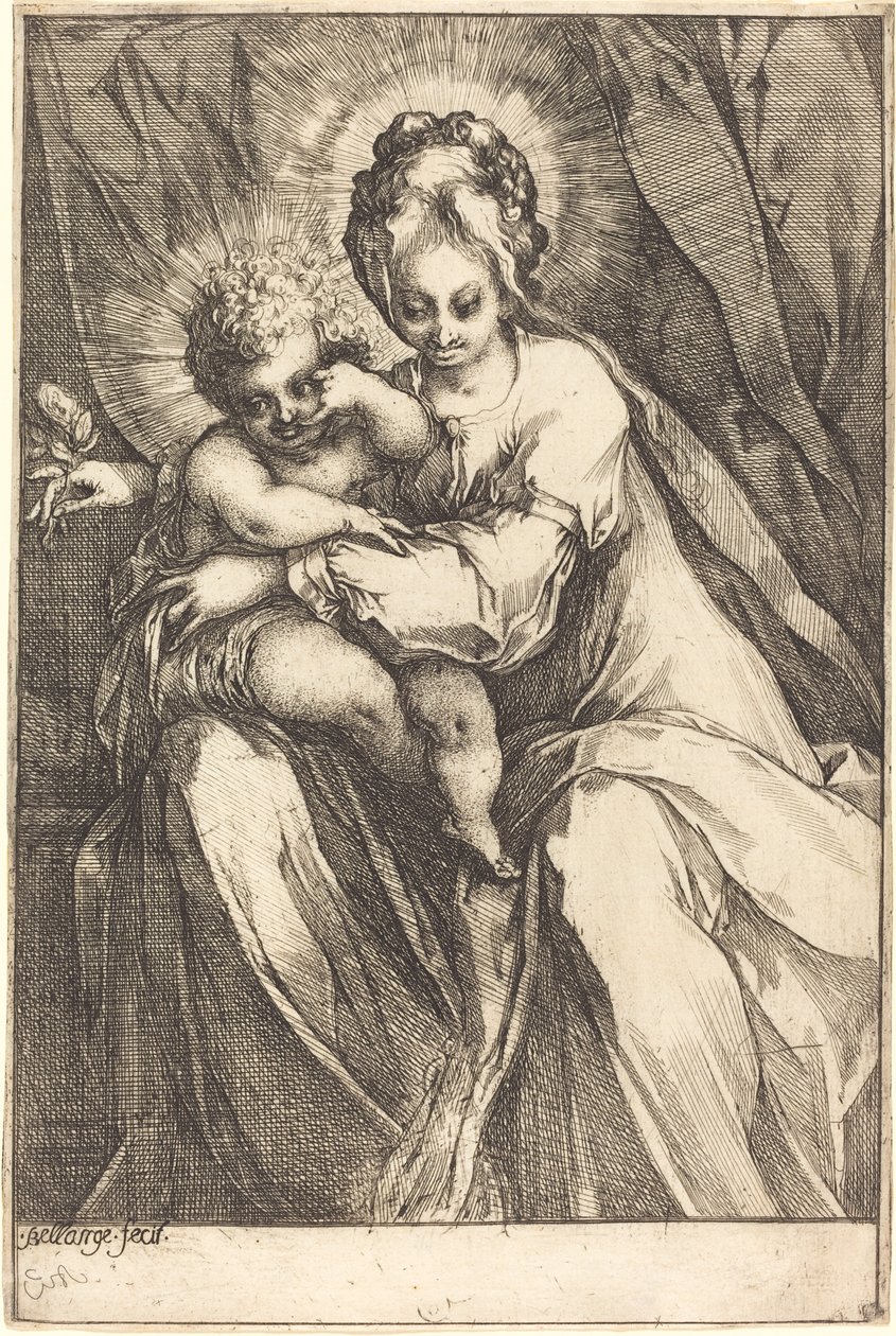 薔薇を持つ聖母子、c. 16161617。 作： ジャック・ベランジュ
