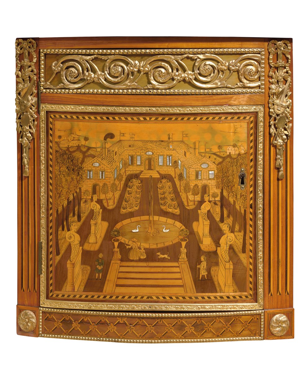 ルイ16世の箪笥の詳細、c.1770-75 作： ジャック・バークル