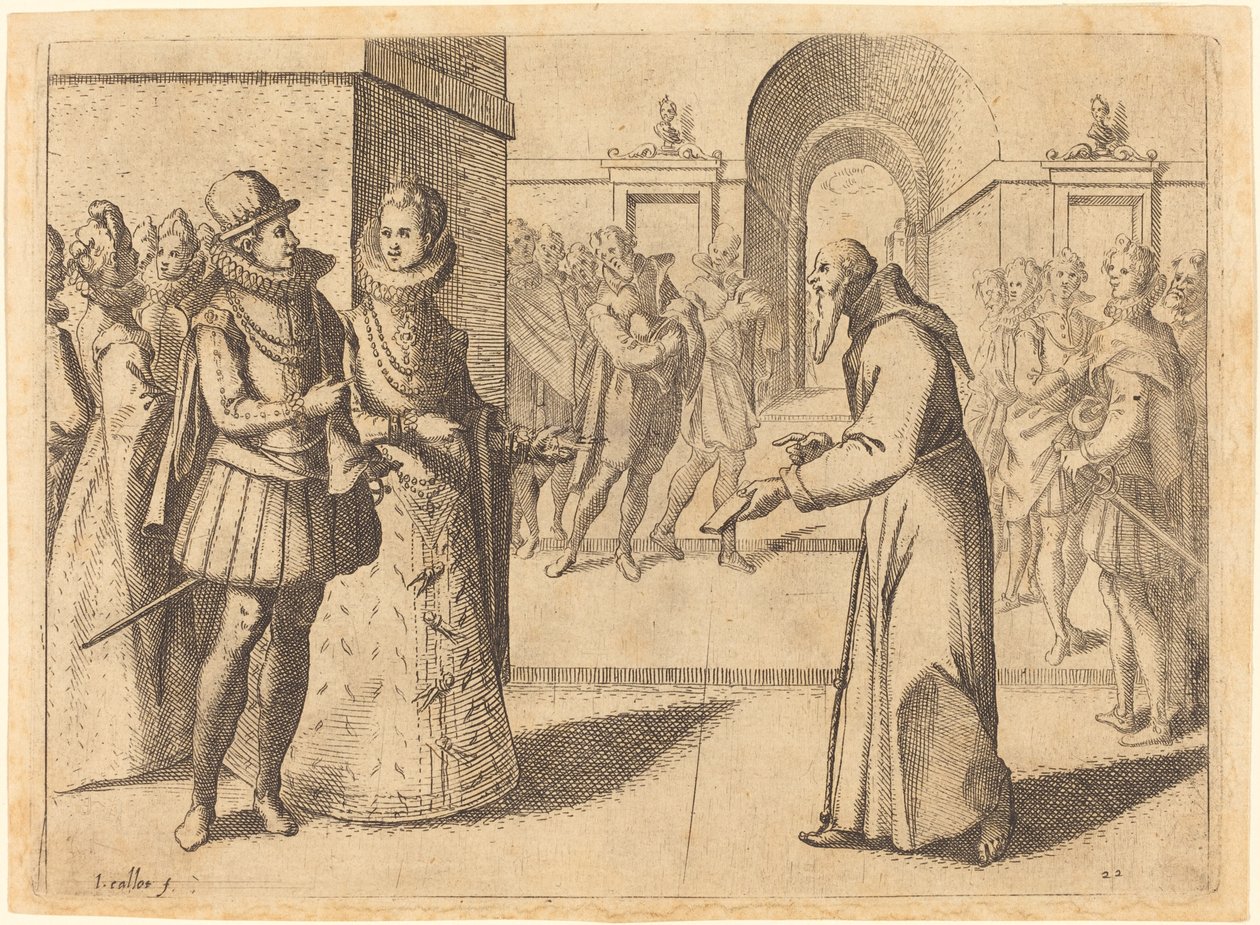 1612年、バイエルン国王に感謝を伝えるカプシン。 作： ジャック・カロ
