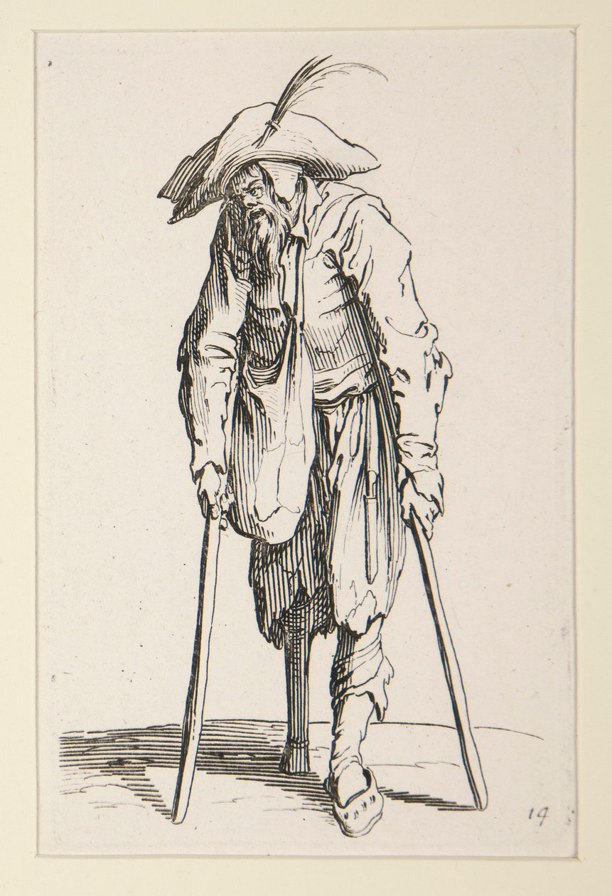 The Beggars (Le mendiant a la jambe de bois) からの木製の脚を持つ乞食 作： ジャック・カロ