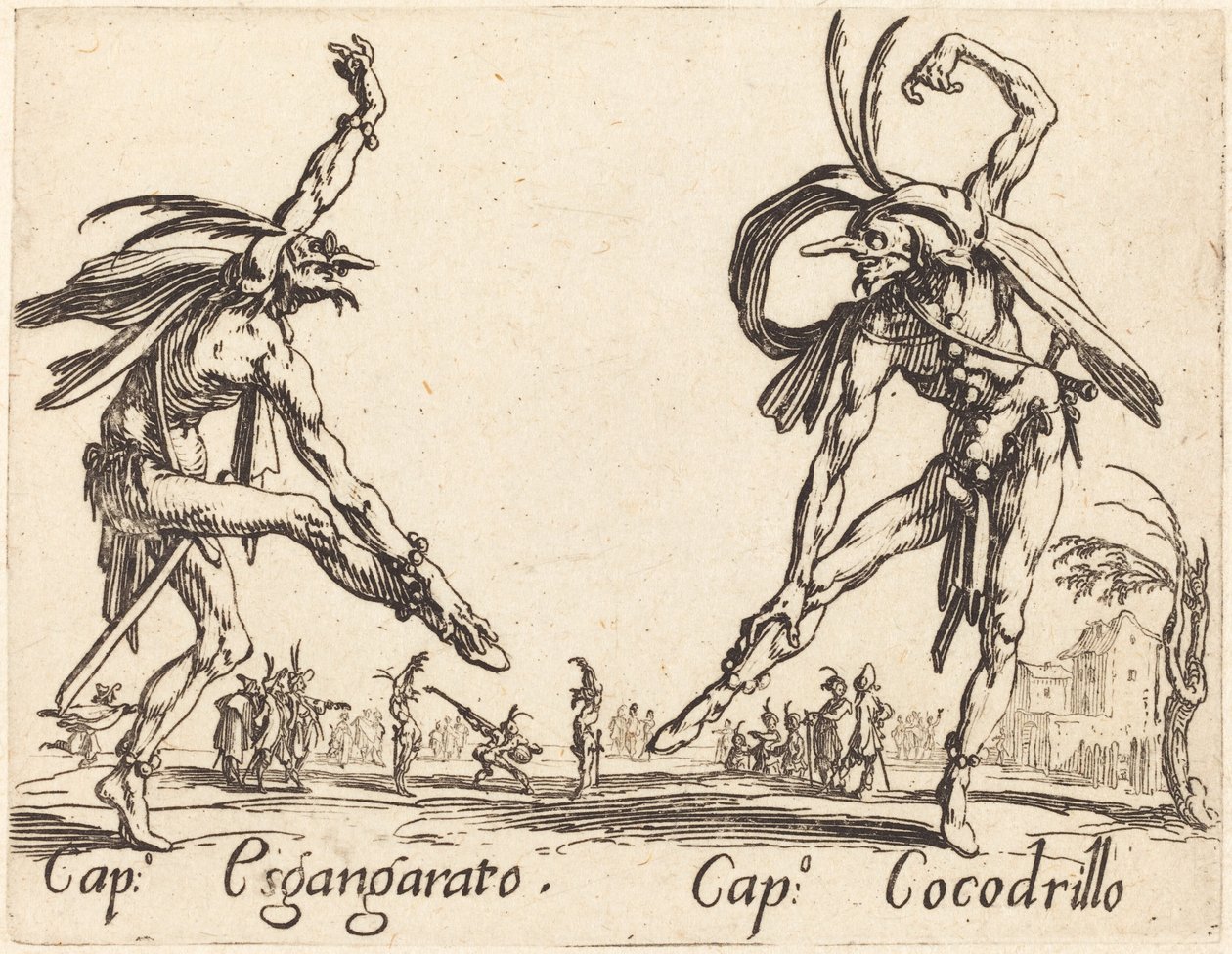チャプ。 スガンガラトとキャップ。 ワニ、c。 1622年。 作： ジャック・カロ
