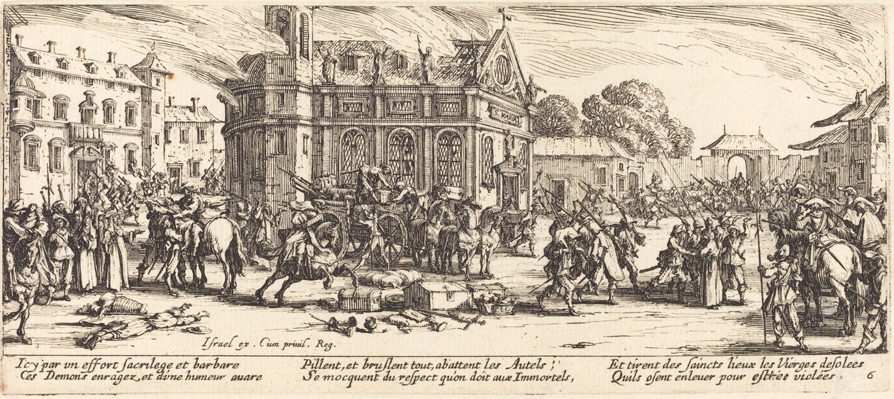 修道院の破壊、c。 1633年。 作： ジャック・カロ