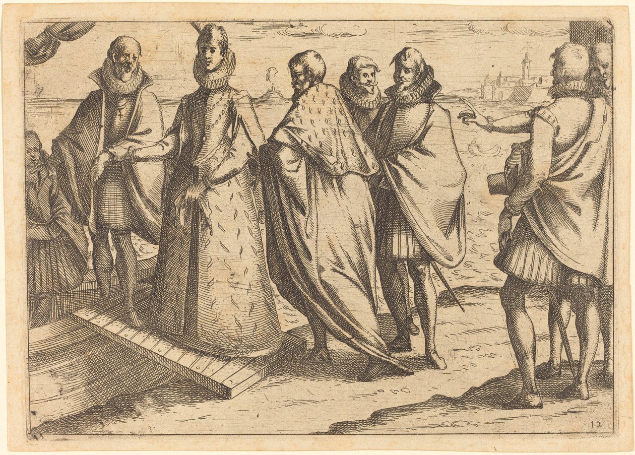 1612年、ジェノバでの乗船。 作： ジャック・カロ