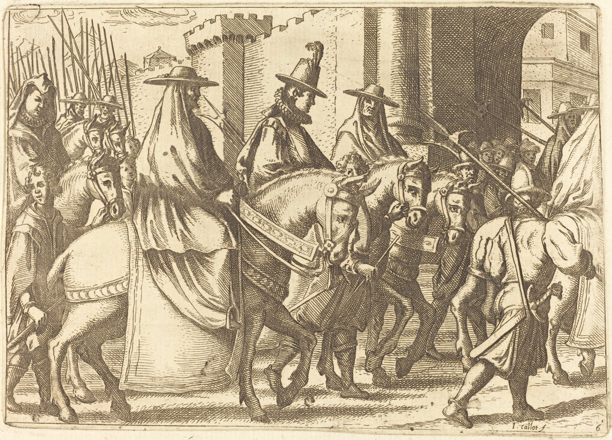 1612年、フェラーラの街に入る。 作： ジャック・カロ