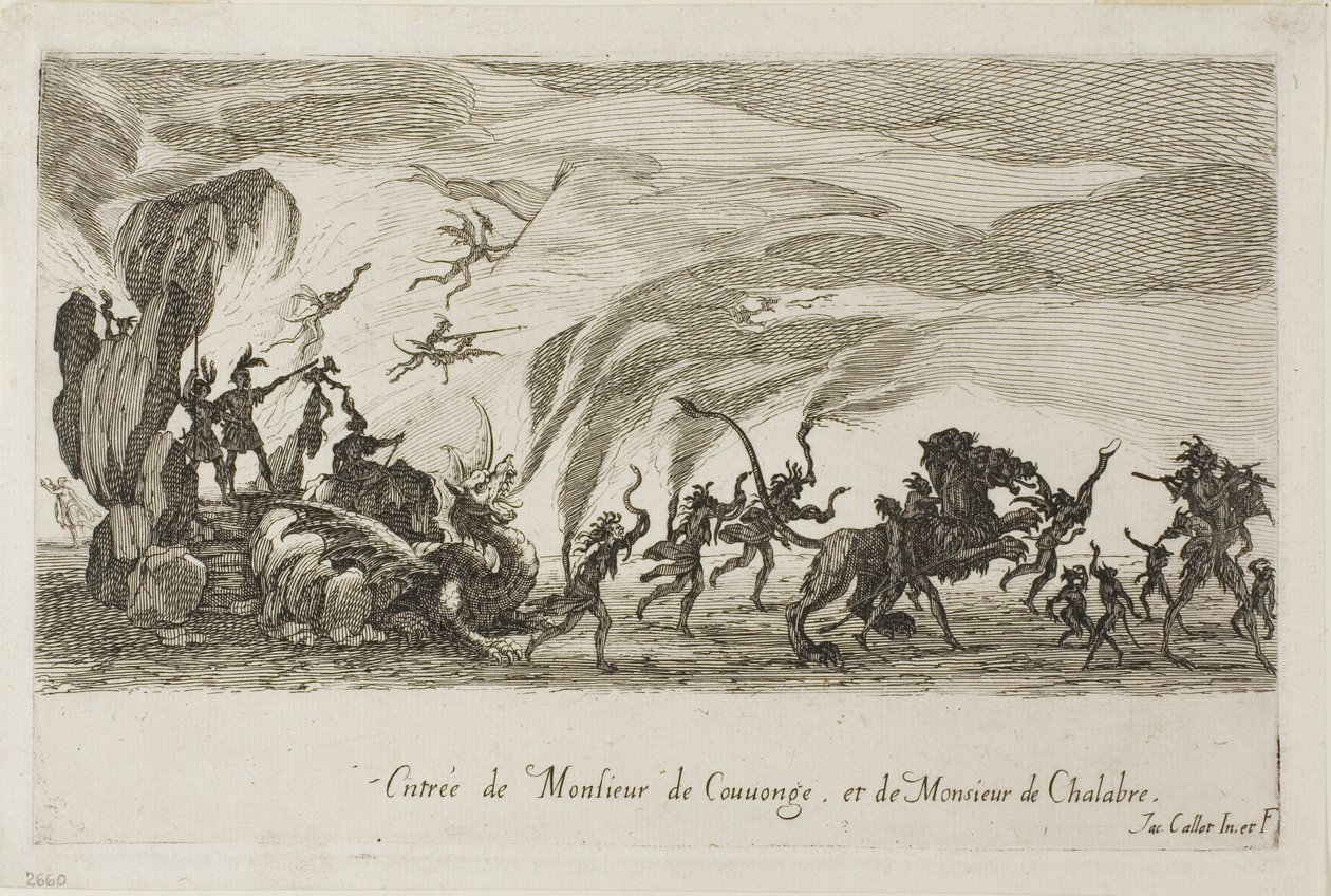 The Combat at the Barrier からの M. de Couvonage と M. de Chalabre の登場 作： ジャック・カロ