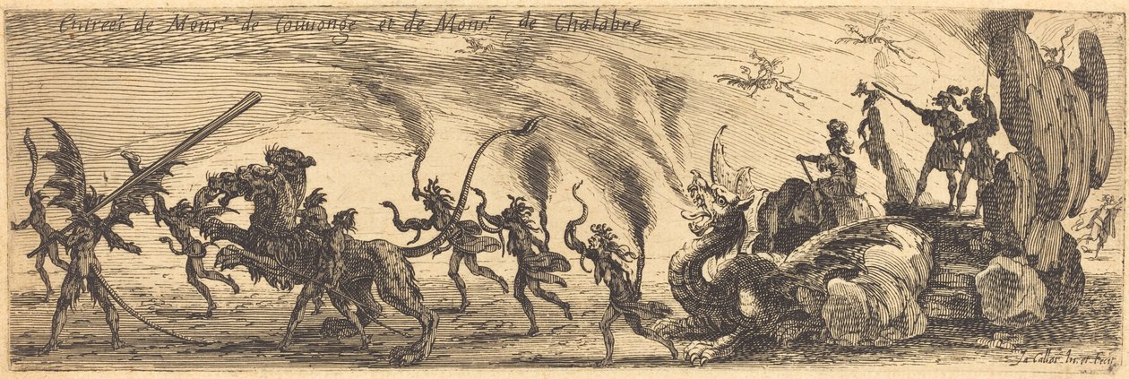 M. de Couvonge と M. de Chalabre [追加プレート]、1627 年のエントリ。 作： ジャック・カロ