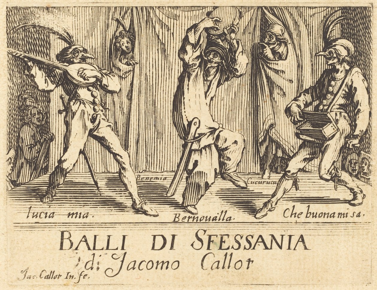 Balli di Sfessaniaの口絵、c。 1622年。 作： ジャック・カロ