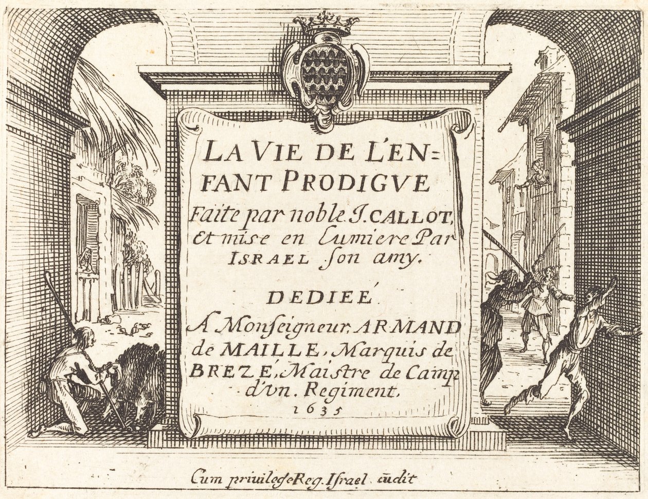 放蕩息子の口絵、1635年。 作： ジャック・カロ