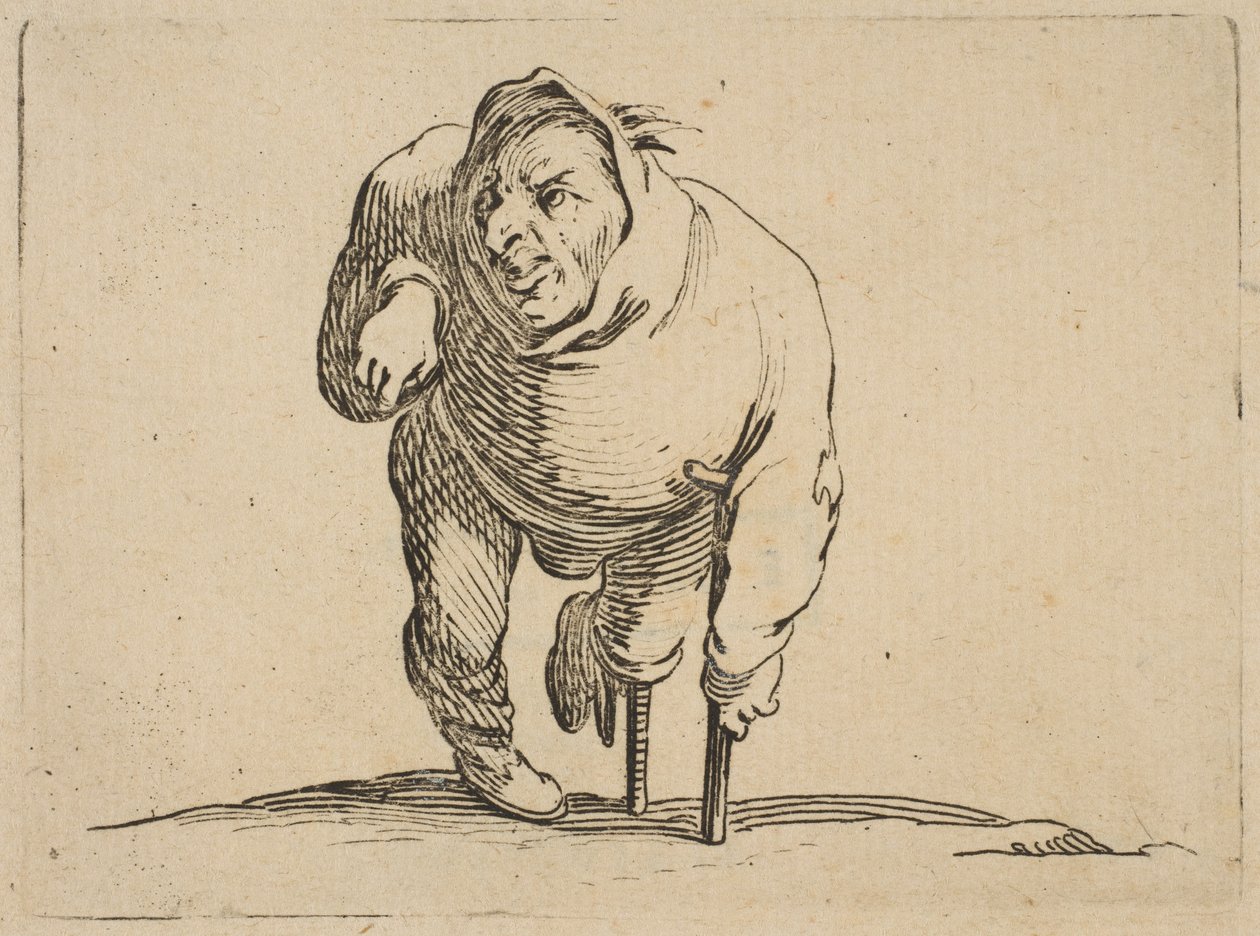 LEstropie a la CrutchとLa Jambe de Bois The Cripple with a Crutch and a Wood ...、1616-22。 作： ジャック・カロ