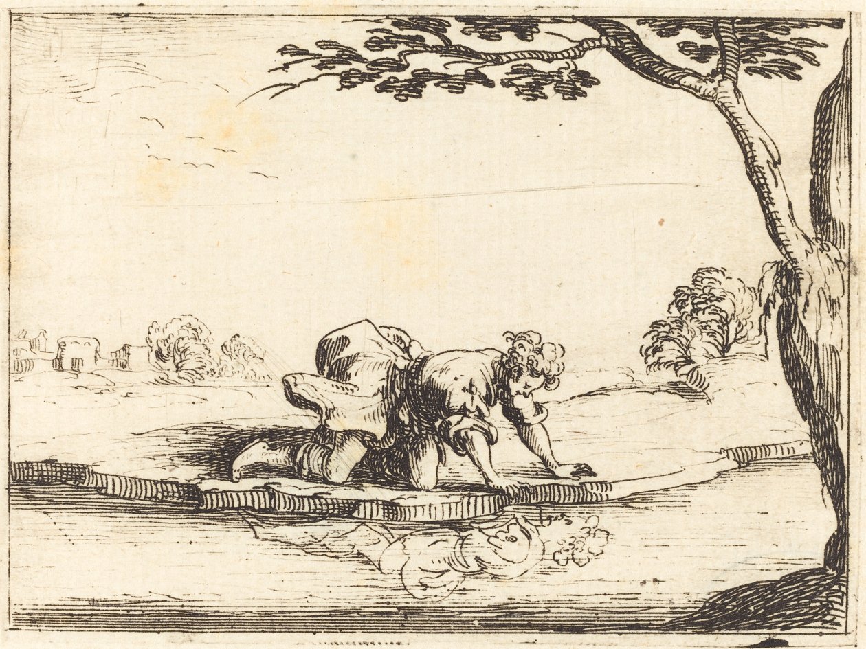 水を見る水仙、1628年。 作： ジャック・カロ