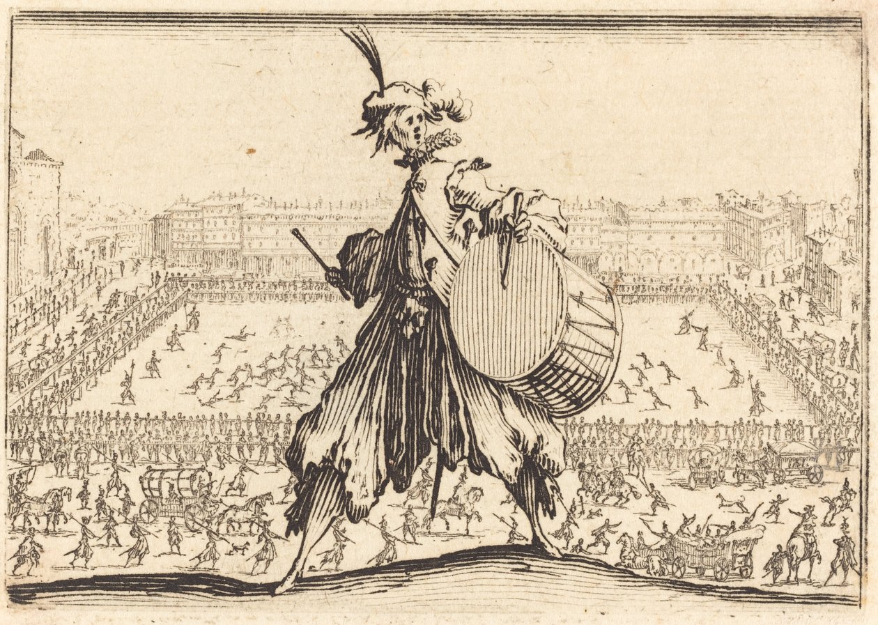 サンタ クローチェ広場、フィレンツェ、c。 1617年。 作： ジャック・カロ