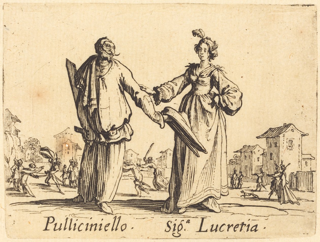 Pulliciniello と Siga。 ルクレティア 作： ジャック・カロ