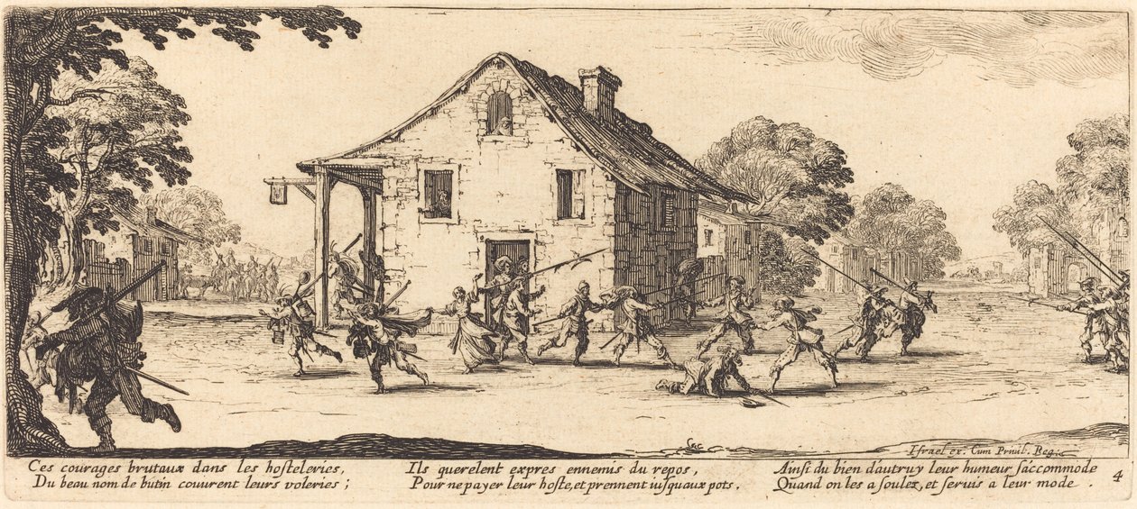 略奪の場面、1633年。 作： ジャック・カロ