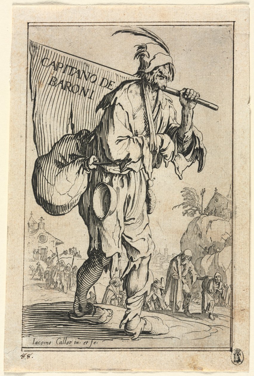 乞食：口絵：男爵の船長、c。 1623年。 作： ジャック・カロ