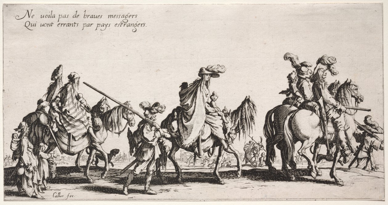 ボヘミアン：ボヘミアンの行進：ヴァンガード、c。 1621-1625。 作： ジャック・カロ