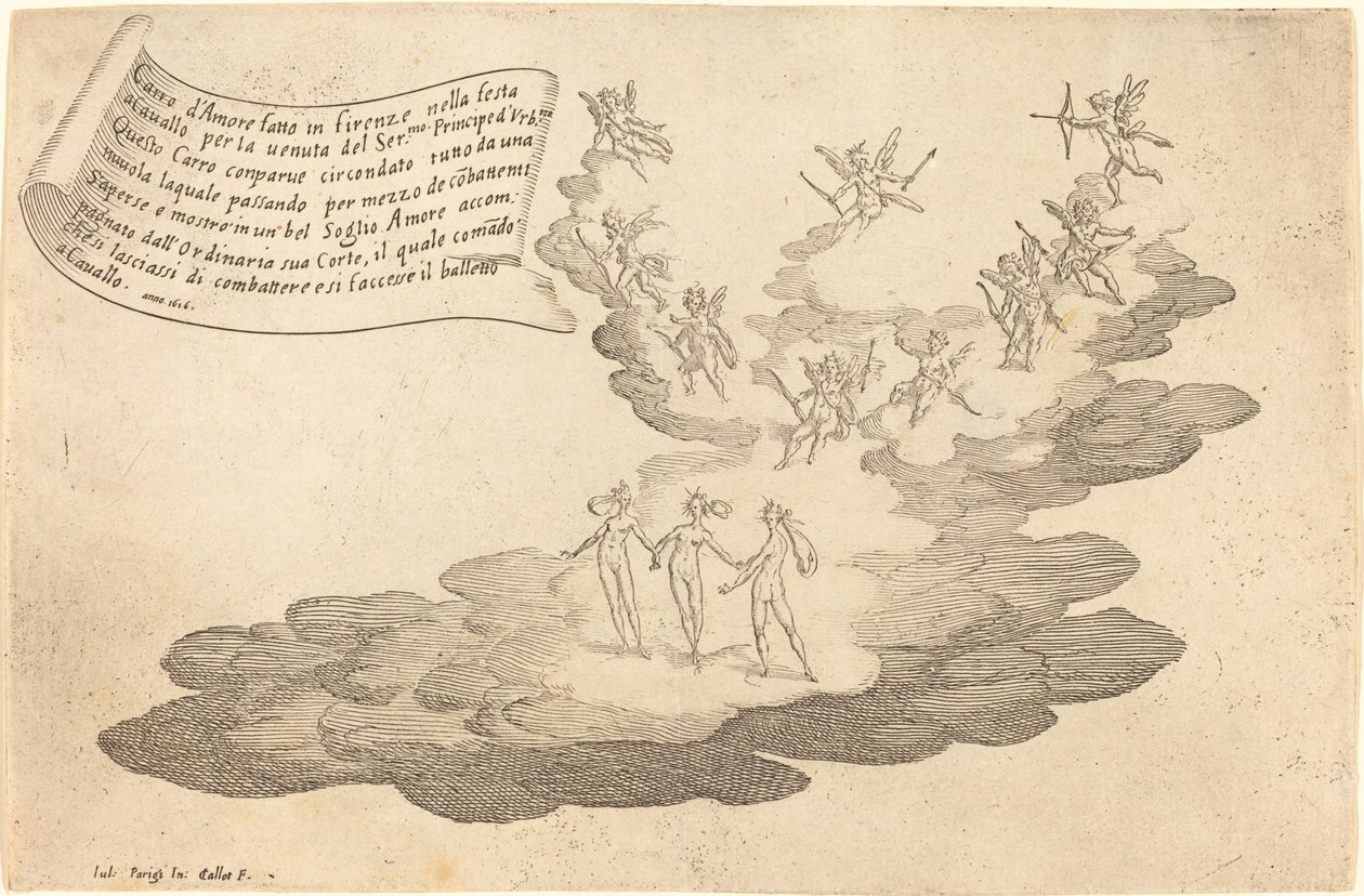 愛のフロート、1616年。 作： ジャック・カロ