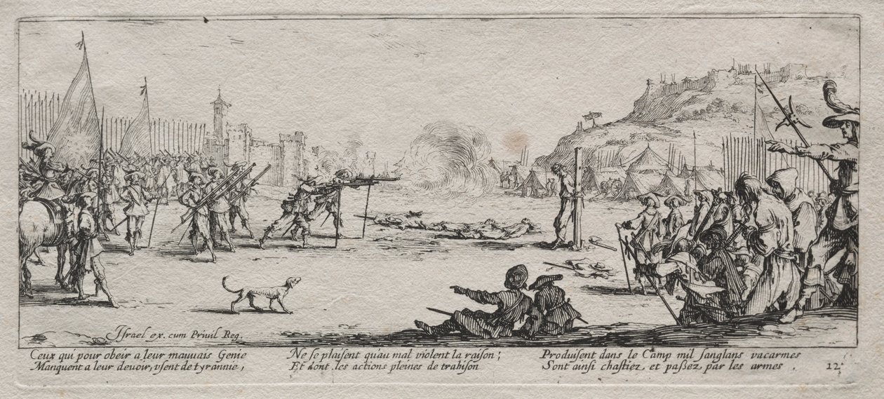 大戦争の大惨事：射撃隊、1633年。 作： ジャック・カロ