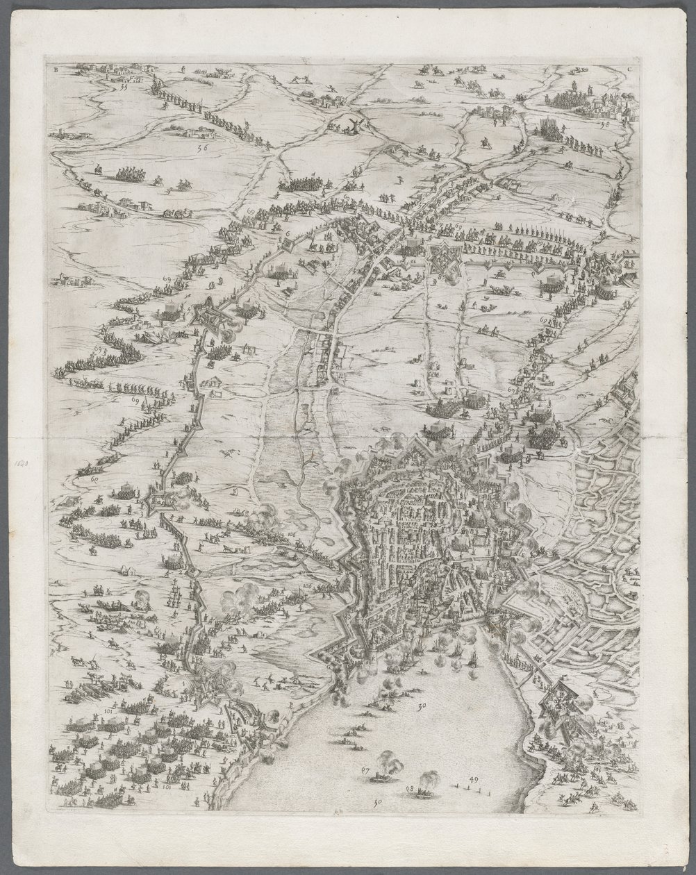ラロシェルの包囲：プレート6、1628-1616 作： ジャック・カロ