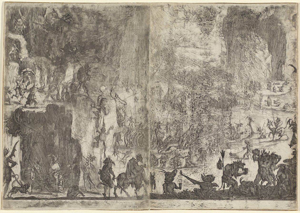 聖アントニウスの誘惑[初版]、c。 1617年。 作： ジャック・カロ