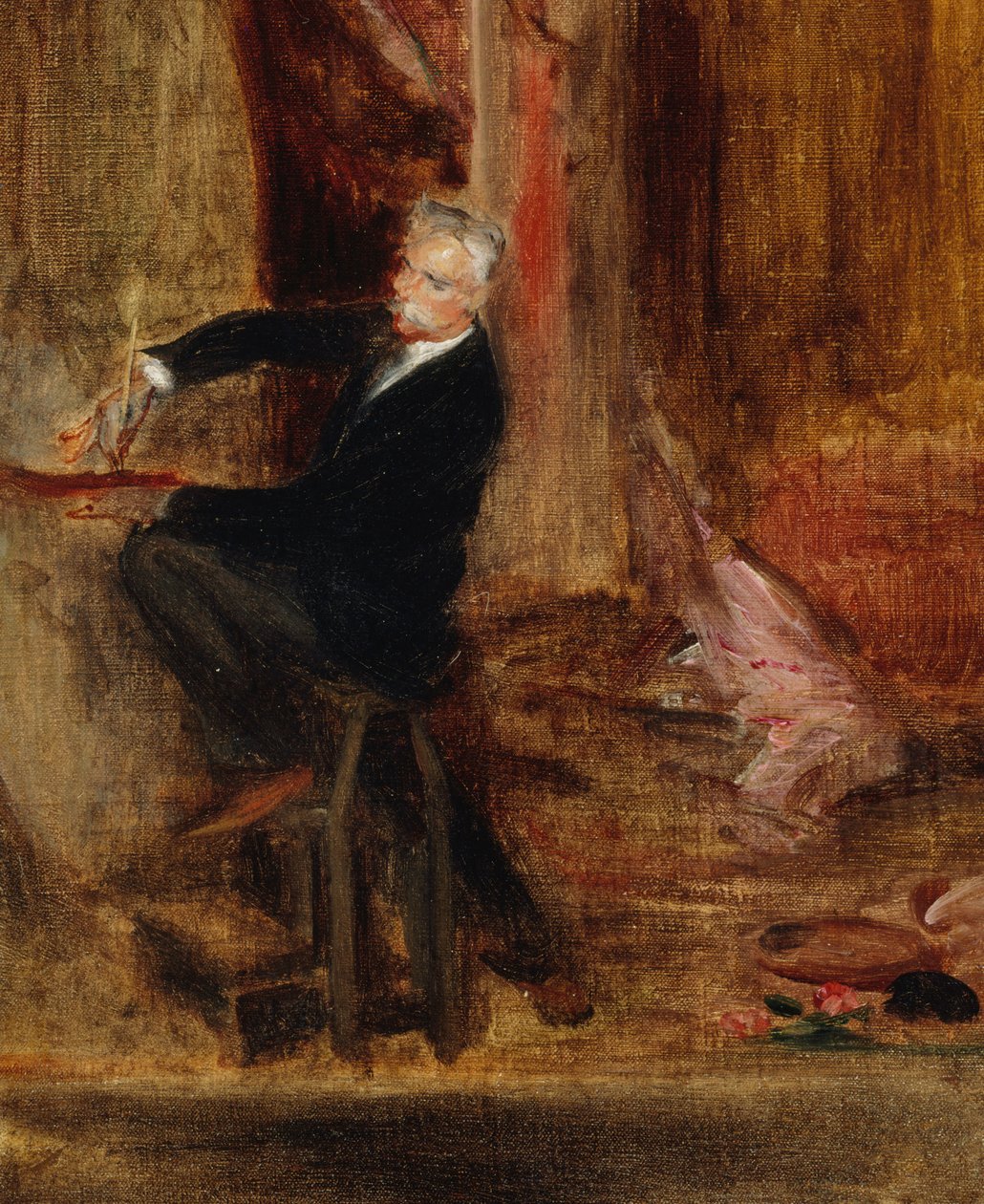 ジュール・シェレの肖像、1836～1933 年、アトリエで、1892 年。 作： ジャック・エミール・ブランシュ