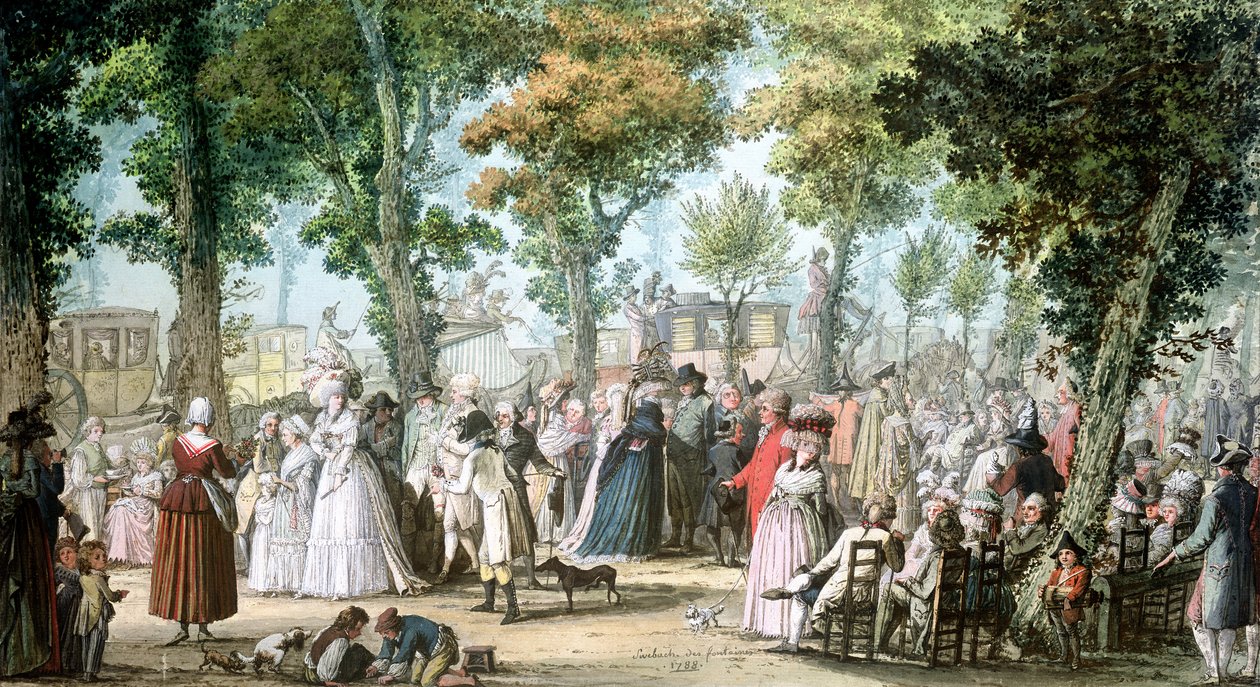 ブールバールデュテンプル、1788年に歩く 作： ジャック・フランソワ・ジョセフ・スウェバッハ