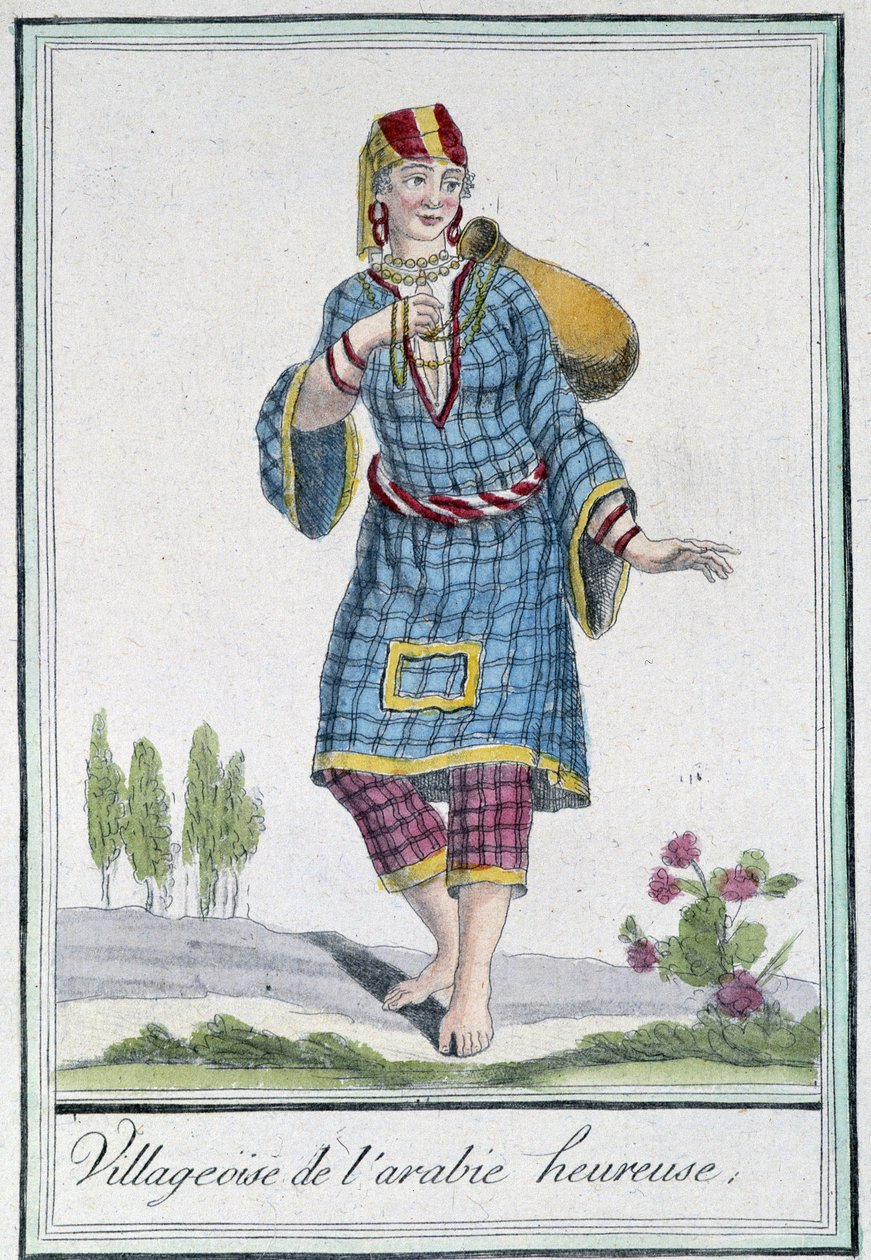 幸福なアラビアの村-グラッセ・サン・ソーヴル編『旅の百科事典』（1796年）より 作： ジャック・グラッセ・ド・サンソヴール