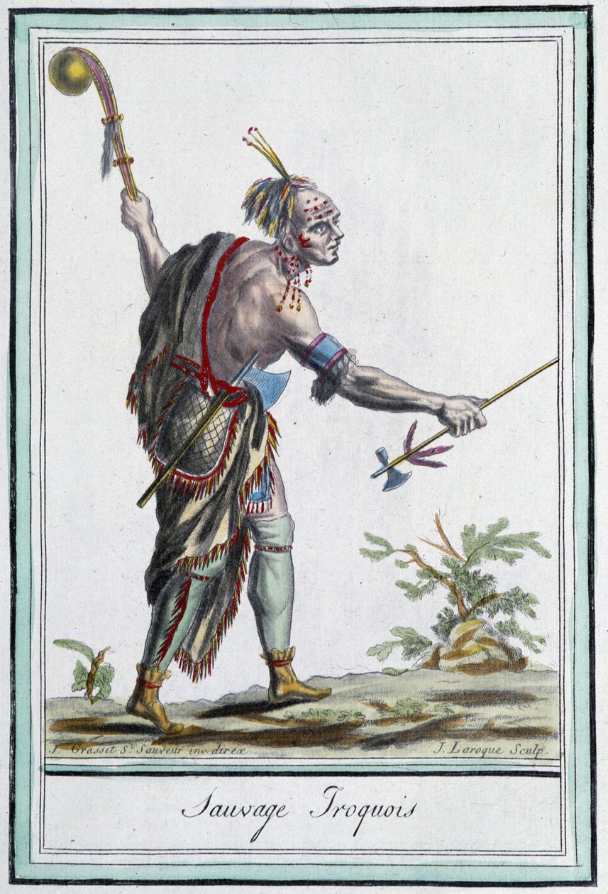 Sauvage iroquois - グラッセ・サン・ソーヴル著「旅の百科事典」（パリ）所収 作： ジャック・グラッセ・ド・サンソヴール