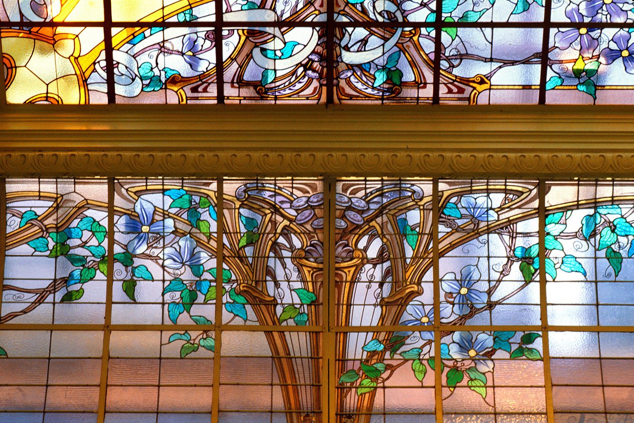 ジャック・グリュベール ヴィンテージ ステンドグラス 睡蓮の池 グラス