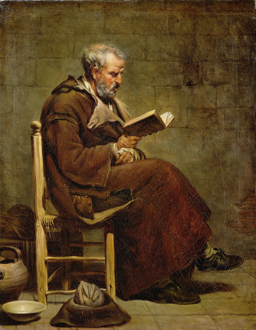 座っている老人の読書、1797年以前 作： ジャック・アンリ・サブレット