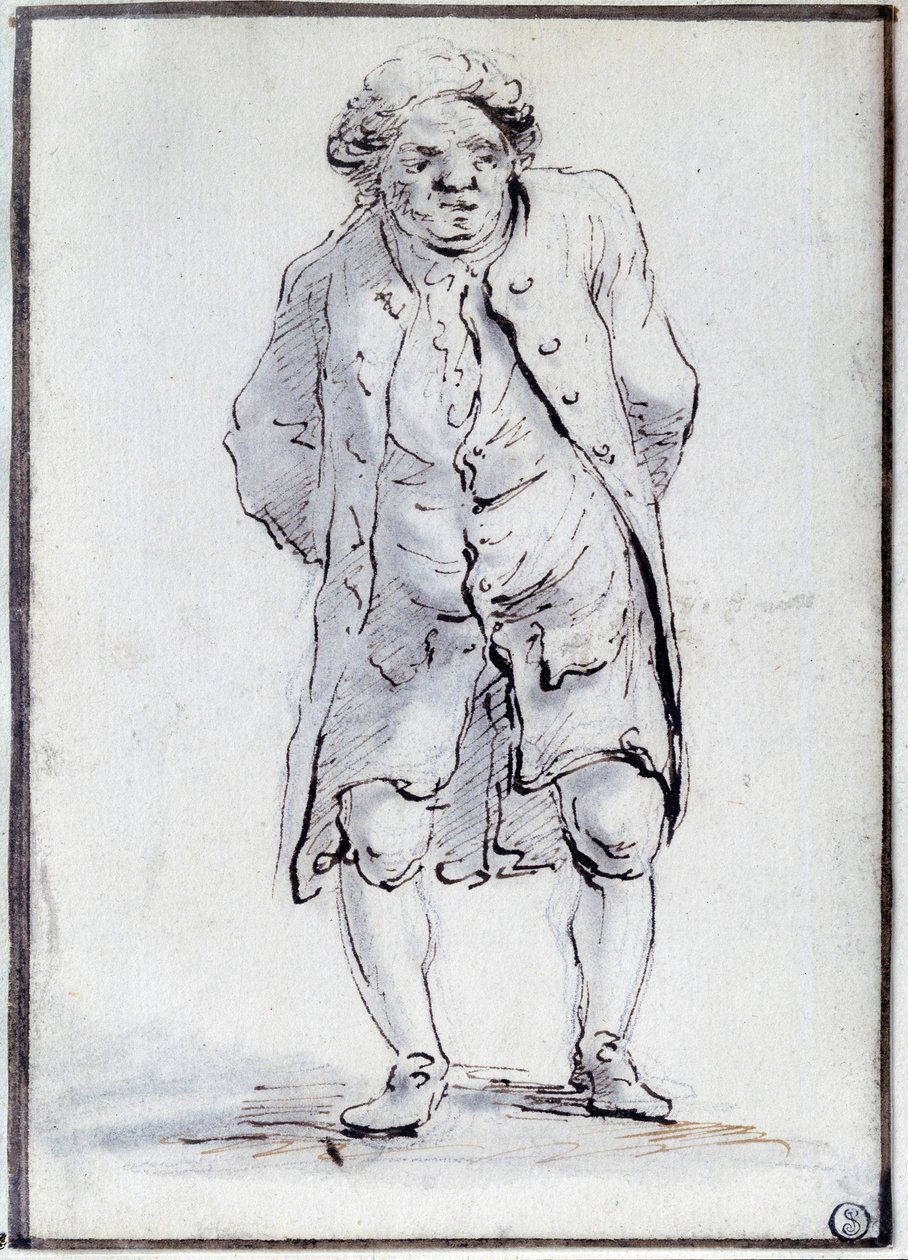 ミラボー伯爵(1749-1791)オノレ・ガブリエル(Honore-Gabriel)・リケティ(Honore Gabriel)・ザ・アインの漫画。ジャック・ルイ・ダヴィッド（1748-1825）によるデッサン 18世紀ディム。0.17x0.12 m パリ、ルーヴル美術館 作： ジャック・ルイス・デビッド