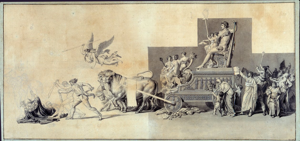 Le triumphe du peuple francais Drawing a la mine de lead by Jacques Louis David (1748-1825) 1793 Paris, Musee Carnavalet 作： ジャック・ルイス・デビッド